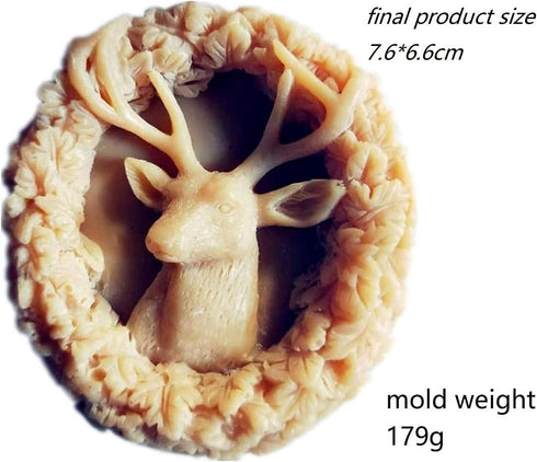 Deer Silicone Animal Soap Mold - Round Shape for Candle and Cake Decoration...