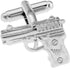 Pistol Handgun Gun Pair Cufflinks in a Presentation Gift Box & Polishing Cloth...