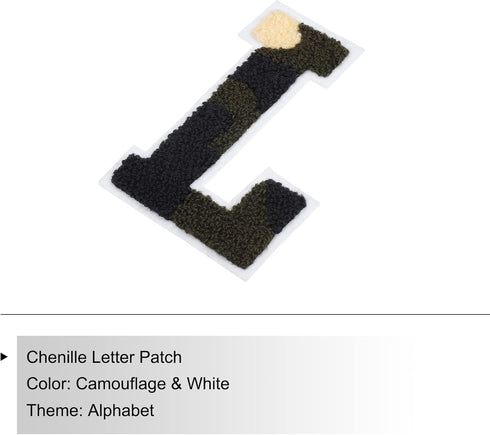 MECCANIXITY Chenille Letter Patches Embroidered Sew On Patches Camouflage L Alphabet Letter Patches for DIY Craft Supplies Clothing Bag Jeans Hats...