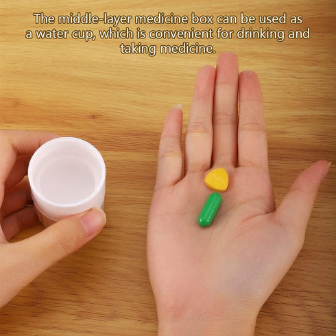 Pill Cutter and Grinder - 4 in 1 Pill Cutter and Crusher and Storage Pill Box and Water Cup, Travel Multifunctional Pill Organizer Pill Splitter D...