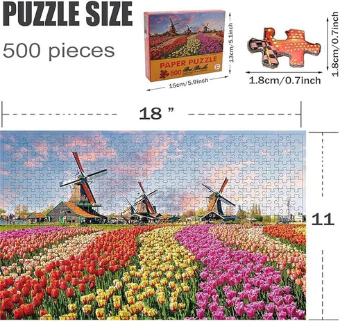 500 Pieces Puzzle for Adults Educational Intellectual Jigsaw Puzzle Fun Game for Men Women Kids Cappadocia Balloon Girl...