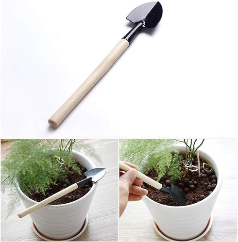 6 Pcs Mini Wood Garden Tools Gardening Shovel Rake Palladium for Flowers Succulent Flowers Miniature Garden Tranplanting...