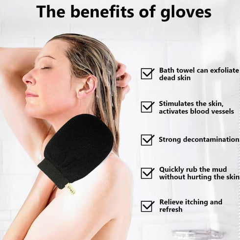 Korean Exfoliating Mitts 2Pcs - Deep Body Scrubber Exfoliator Gloves for Dead Skin, Spray Tan Removal, Keratosis Pilaris and Body Scrub - Part of ...