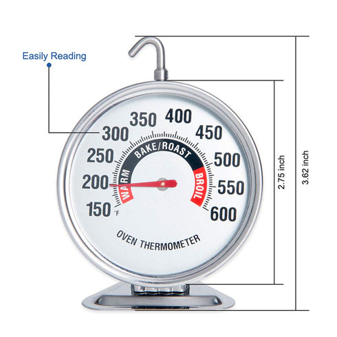 Oven Thermometer 150?-600? Large 3 Inch Dial Stainless Steel Oven Grill Thermometer for Gas & Electric Oven,Grill Cooking,Stand or Hang,Accurate O...