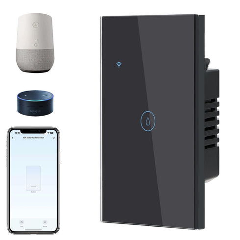 BSEED Smart Water Heater Switch, ZigBee Switch Compatible with Alexa, Google Assistant, Touch Switch with APP Control and Timer Function for Bathr...