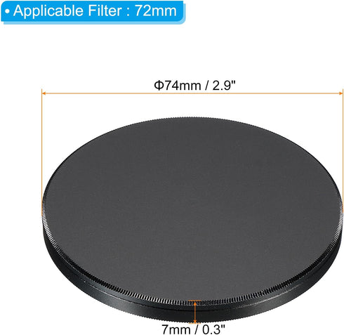 PATIKIL 72mm Lens Cap, 2pcs Camera Lens Cap Cover Universal Lens Filter Stack Cap Front Metal Protective Case Cover with Cleaning Cloth for Photog...