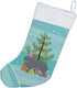Caroline's Treasures BB9333CS Giant Chinchilla Rabbit Christmas Christmas Stocking, Teal Fireplace Hanging Stockings Christmas Season Party Decor ...