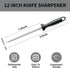 Knife Sharpener Rod, Kitchen Knives Sharpener Carbon Steel Professional Knife Sharpening Steel, Honing Rod with Hanging Holes (13 inches)...
