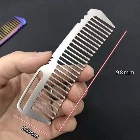 Hair Combs Portable EDC Gear Combs Camping Outdoor Tools Titanium Outdoor Accessories Pocket Titanium Comb for Men Women...