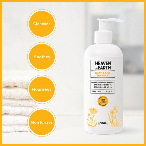 Heaven on Earth - Baby Shampoo and Body Wash, Natural Plant Based Tear Free Shampoo for Kids & Toddlers, Ideal Cradle Cap, Paraben Sulfate Gluten ...