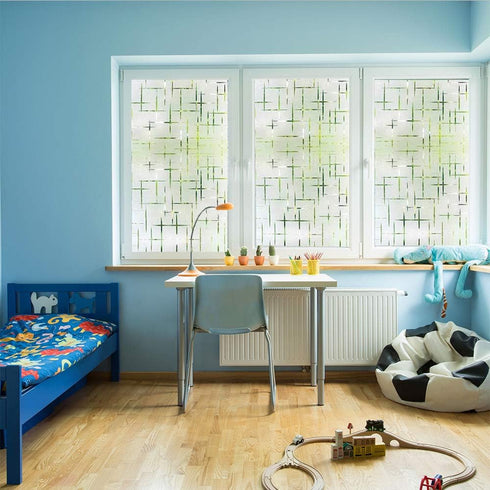Finnez Frosted Window Film Non-Adhesive, Frosting Privacy Film for Glass Windows, Self Static-Cling Decorative Window Cling for Home Office UV Pro...