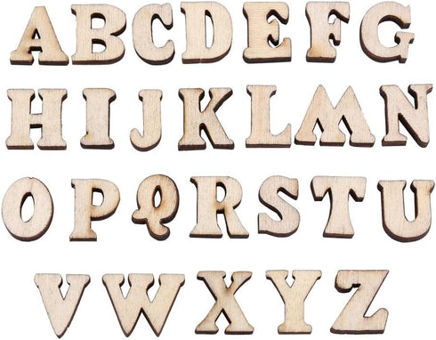 Mixed Wooden Letters 200Pcs Mixed Wooden A-Z Letters Unpaint Decoations Wood Color(Letters)...