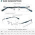 AQWANO Rimless Computer Reading Glasses Women Fashion Designer Blue Light Blocking with UV400 Protect Clear Lens Pattern Frame Ladies Readers,2.0...