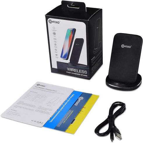 Contixo W3 Fast Wireless Charger Charging Stand Station | Qi Compatible Enabled Smartphones Phones Such as iPhone 8/8 Plus/X/XS/XS Max/XR/S9/S9 Pl...