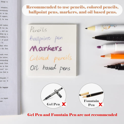 BAYTORY 1700 Sheets Transparent Sticky Notes, Clear Waterproof 3 x 3 inch See Through Memo Pad, Self-Adhesive Translucent Writable Index Tabs for ...