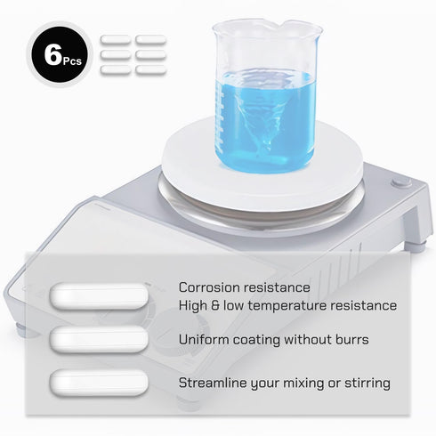 Magnetic Stirrer bars, Stir bar Rod, Magnetic Stirrer Pill, for Magnetic Mixer Stir Plate (6pcs, Polygon 30mm x 8mm)...