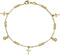 Christian Religious Spiritual Beads Bells Dangle Charm Multi Cross Anklet Ankle Bracelet For Women Teens 18K Gold Plated Brass 7.5, 10 Inch...
