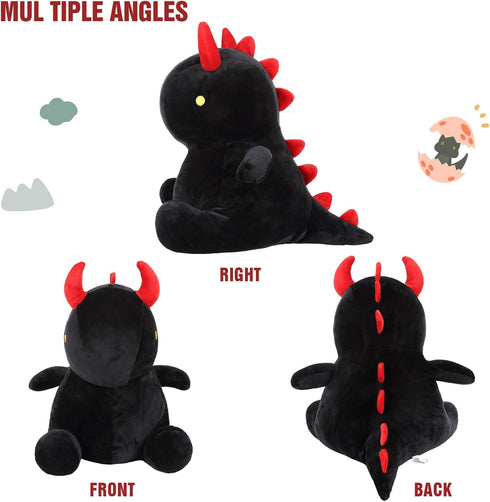 Ditucu Cute Dinosaur Plush Dino Stuffed Animals Plushies Toys Super Soft Dolls Birthday Gifts for Kids Girls Boys Black 12 inch...