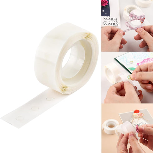 300 Pcs Ultra Thin Adhesive Dots for Crafts,1/8in (3mm) Clear Mini Glue Point Dots,Permanent Sticky DIY Craft Dots for Small Embellishments,Like B...