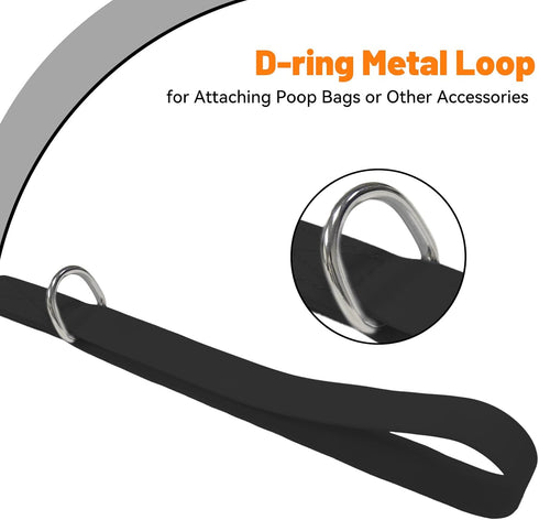 Waterproof Dog Leash, 5/6 FT Durable Odor-Proof Dog Leashes with Strong Metal Hooks Fits Small Medium or Large Dogs (Black, 5FT - 3/4 inch Width)...