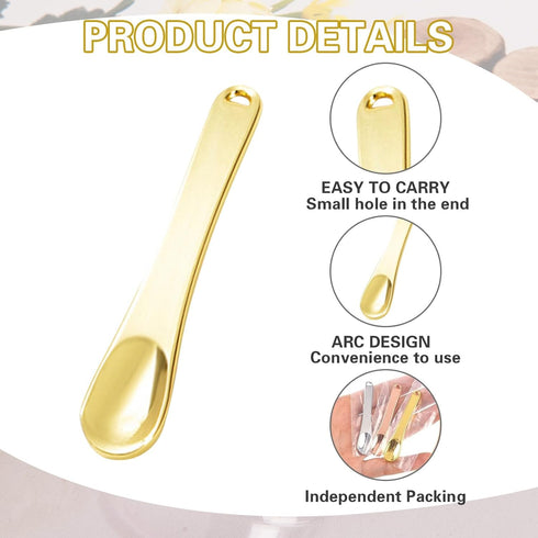 3 Pack Metal Cosmetic Spatulas,Mini Makeup Spoon,Eye Cream Applicator,Facial Cream Mask Scoop Tool,Beauty Spatulas for Facial Cosmetic Face Mask(G...