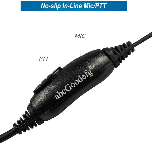 abcGoodefg 1 Pin 2.5MM Walkie Talkie Earpiece Headset with Mic PTT, G Shape Two Way Radio Earpiece compatible with Motorola Radios Cobra Talkabout...