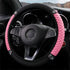 Soft Leather Car Steering Wheel Cover with Sparkly Crystal Diamond, Universal 15 Inch Colorful Rhinestones Elastic Steering Wheel Covers for Women...