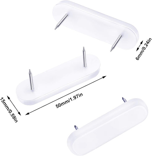 Jetec Plastic Head Double Pins Bed Skirt Holding Pins White Furniture Chair Leg Brooch Glide Nails Holding Brooch for Slipcovers and Bedskirts(30 ...
