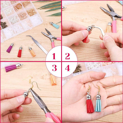 Earrings Hooks for Jewelry Making, Anezus 2000Pcs Earring Making Supplies Kit with Fish Hook Earrings, Earring Cards, Jewelry Plier, Earring Backs...