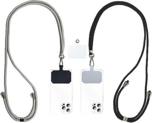 Phone Lanyard Cell Phone Neck Strap Crossbody with 3 Phone Tether Tabs Phone Patches, 2x Adjustable Thick Rope Lanyards Phone Holder Cell Phone La...