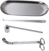 MUXSAM 4 in 1 Candle Accessory Set - Wick Trimmer & Snuffer, Storage Tray, Gift for Candle Lovers (Silver)...