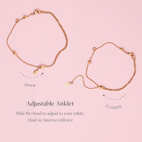 Alex and Ani Path of Symbols Adjustable Anklet for Women, Pineapple Charm, Rafaelian Gold Finish, 11.5 in...