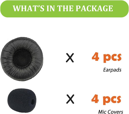 Ear Pads for Plantronics Headset, Replacement 50mm Ear Cushions Fits for Plantronics HW251N HW261N HW510 HW520 Blackwire C320 3210 3220 3320 Jabra...