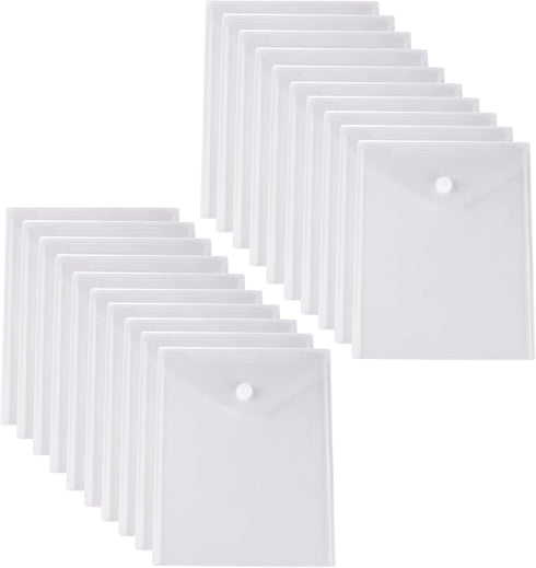8.5 x 11 Vertical Clear Letter Sized Plastic Envelopes Document File Storage Holder 20 Pack Hook Loop Closure...