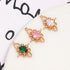 14 pcs Gold Plated Crystal Glass Charms Pendants Alloy Zirconia Enamel Pendants KC Alloy Charms Pendants for Necklace Bracelet Earring Jewelry Mak...