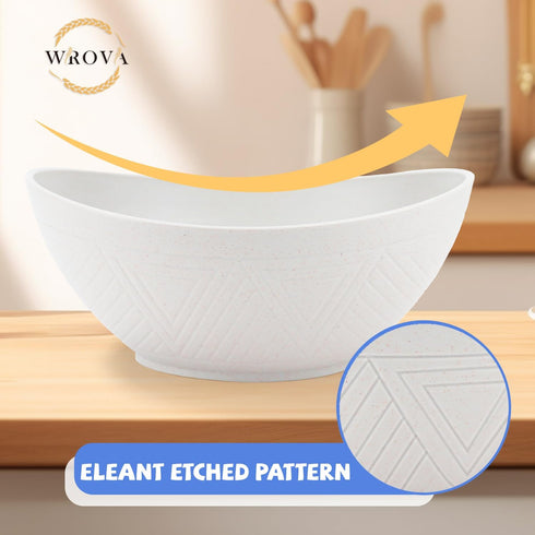 Wheat Straw Bowls Set of 2,Unbreakable Salad Bowls,Plastic Bowls Dishwasher & Microwave Bowls,Sturdy and Stackable Kitchen Bowls for Serving,Oatme...