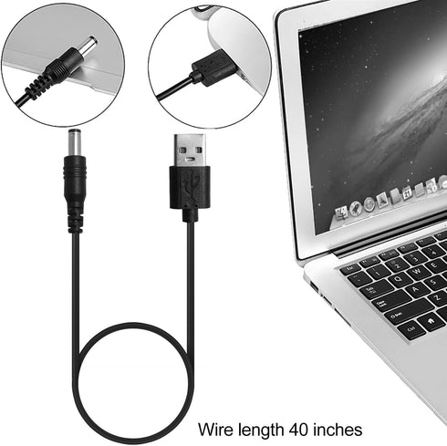 11PCS USB to DC Power Cable with 8 Plug Connectors 5.5x2.1 Multi Function DC Interchangeable Plug 5V Compatible with Cameras Tablets Phones Power ...