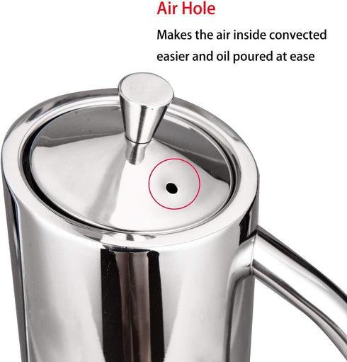 IMEEA Olive Oil Dispenser SUS304 Stainless Steel Cooking Kitchen No Drip Oil Can Vinegar Container, 24oz/700ml...