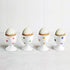 Cinf Ceramic Polka Dots Egg Cup Gift Set of 4 Porcelain Holder Breakfast Boiled Cooking Tools Stable Easy to Clean Childhood Memories Table Decora...