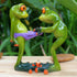 Frog Figurines Statue Cute Creative Funny Green Frog Sculpture for Home Desk Bathroom Decoration YX6082E...