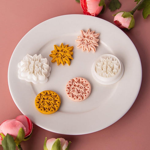Myhiju 2 Pcs Vintage Bohemian Sun Polymer Clay Cutters,Retro Boho Sun Polymer Clay Earrings Polymer Clay Molds Sun Clay Earring Cutters for Polyme...