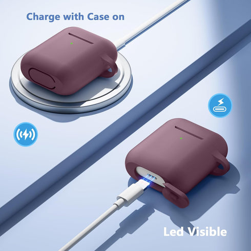 Lerobo Airpods Case Cover, with Cleaner Kit & Magnetic Airpod Strap Anti-Lost Cord Sports Lanyard,Soft Slicone Cover Compatible with Apple AirPods...