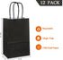 AZOWA Gift Bags Black Kraft Paper Bags with Handles (Black, 12 Pcs, 5 x 3.1 x 8.2 in)...