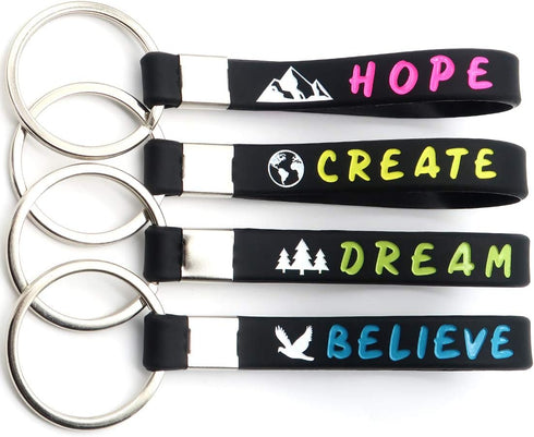Inkstone Silicone Keychains | Inspirational Abraham Lincoln Quote The Only Way to Predict The Future is to Create it | Flexible | Gifts for Family...