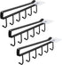 Art Secret 3pcs Mug Holder Under Cabinet - Fit for 1 Inch Thickness Shelf or Less - Only Suitable for Flat Buttom Cabinet Without Any Lip -Black...