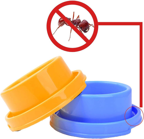 2pcs Dog Bowls Pet Cat Puppy Food Bowls Plastic Round No Spill Water Food Feeder Dish Colorful Feeding Eating Bowls...
