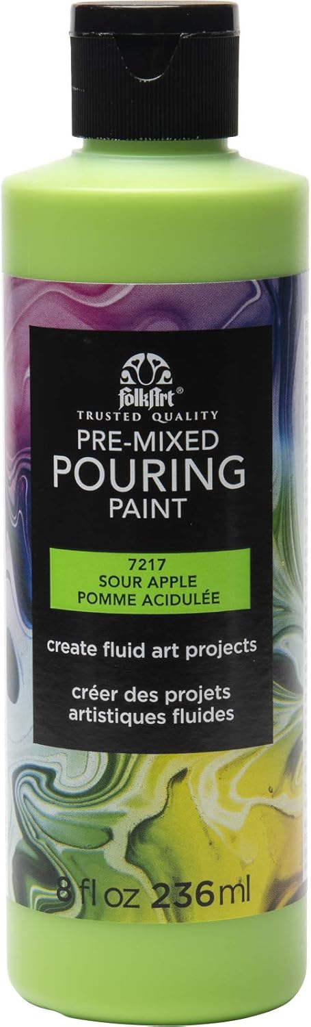 FolkArt Pre-Mixed Acrylic Pouring Paint, 8 oz, Sour Apple...