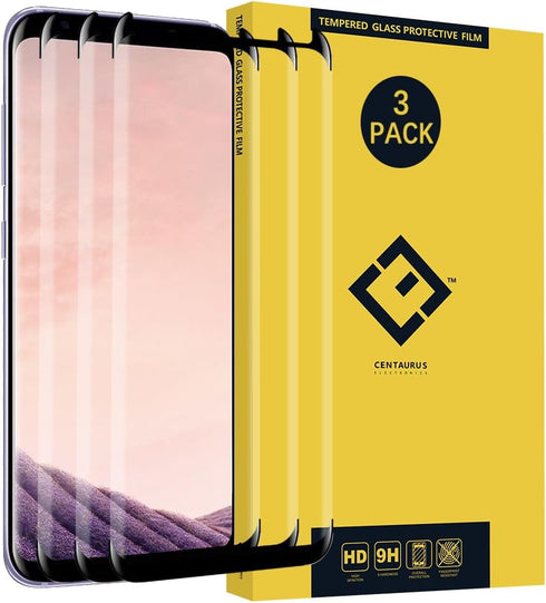 CENTAURUS Galaxy S8 Plus Screen Protector-(3 Pack) 2.5D Arc Clear Ultra-Thin 9H Full Coverage Tempered Glass Protective Film Replacement for Samsu...
