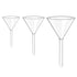 ULAB Scientific Glass Funnel Set, 1 of Each Size 50mm 75mm 100mm with Approx. 60° Angle, Short stem, UGF1009...