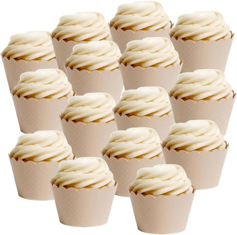 Dress My Cupcake Standard Ivory Beige Cupcake Wrappers, Set of 50...